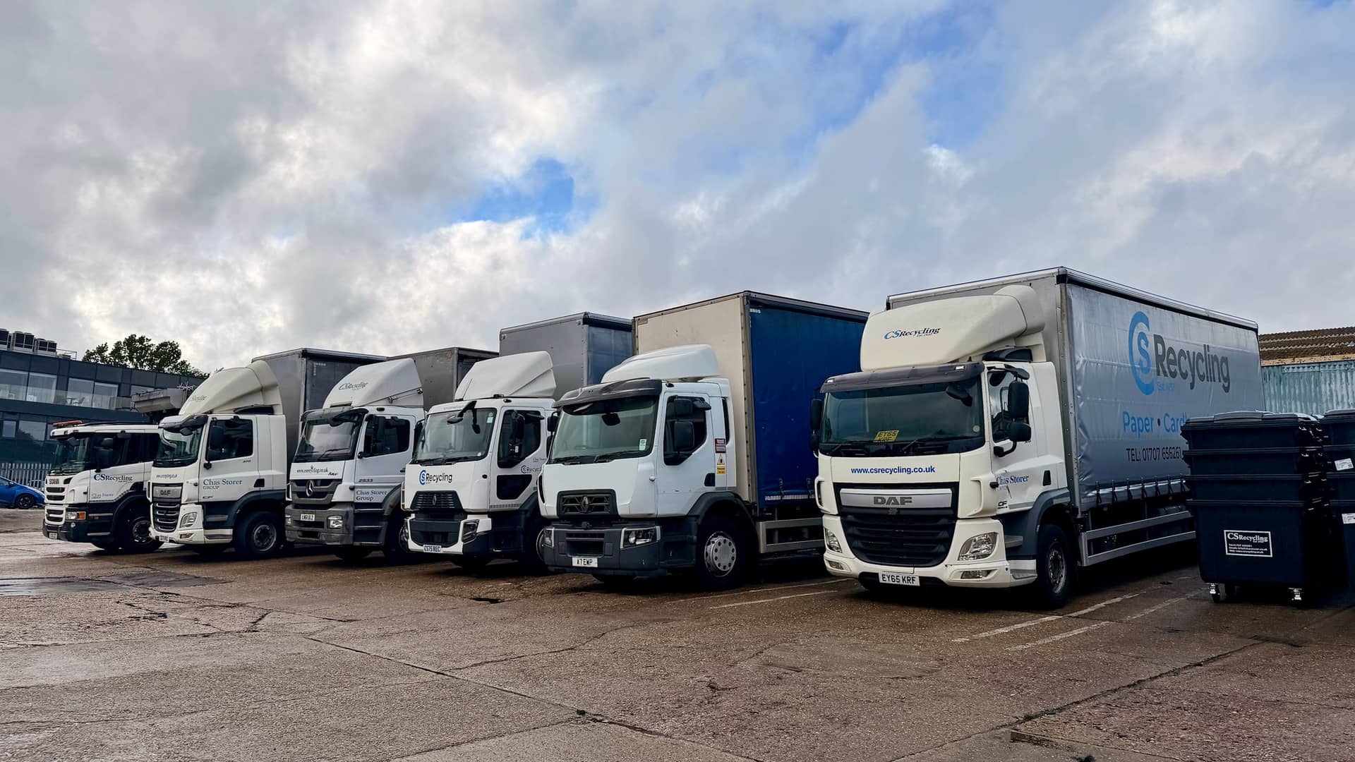 Commercial fleet lined up following PWS cleaning work