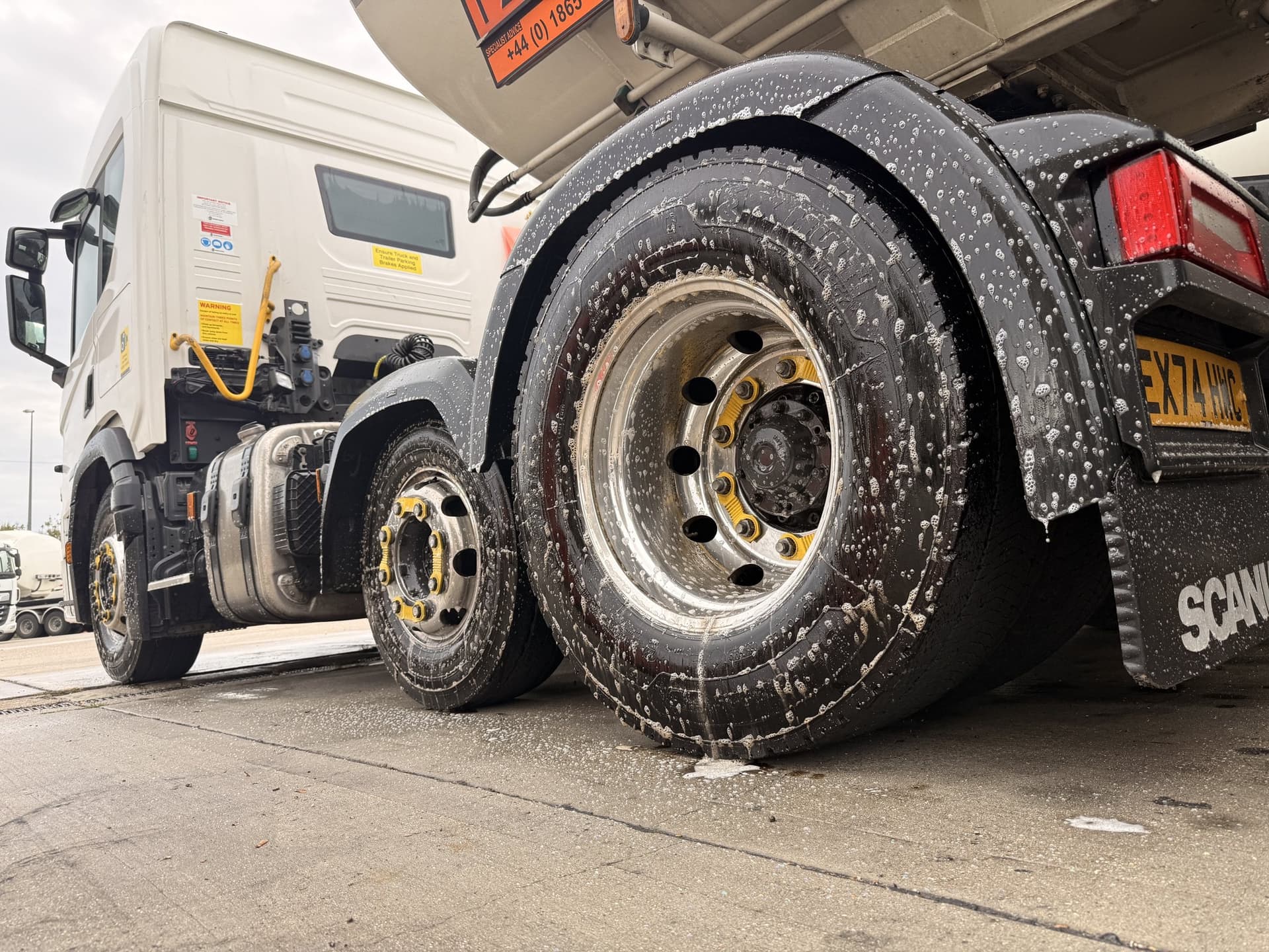 PWS cleaning a commercial fleet vehicle on site