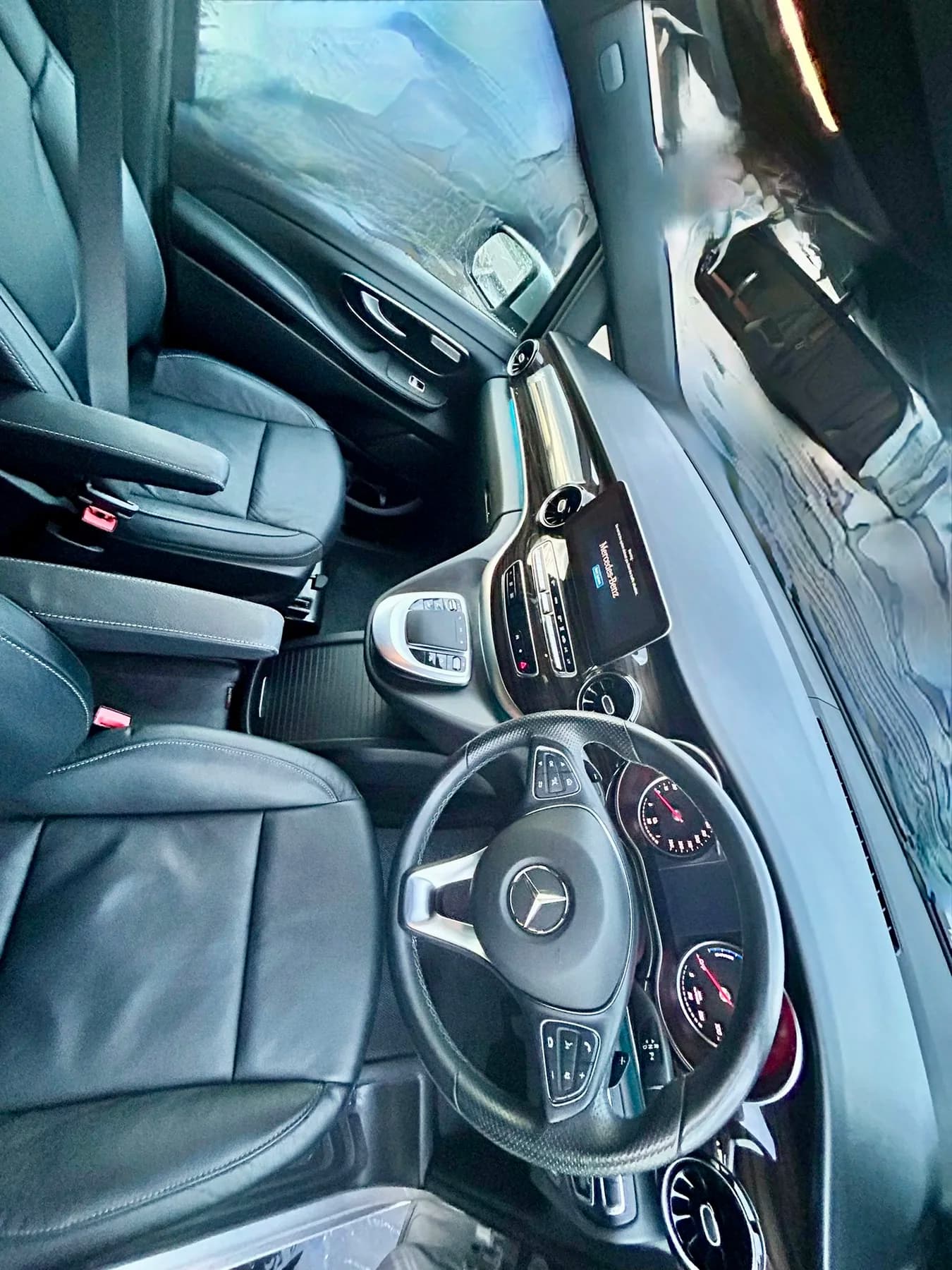 Car interior after detailed mobile valeting