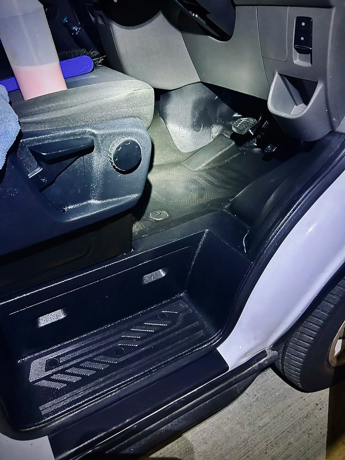 Footwell during detailed cleaning