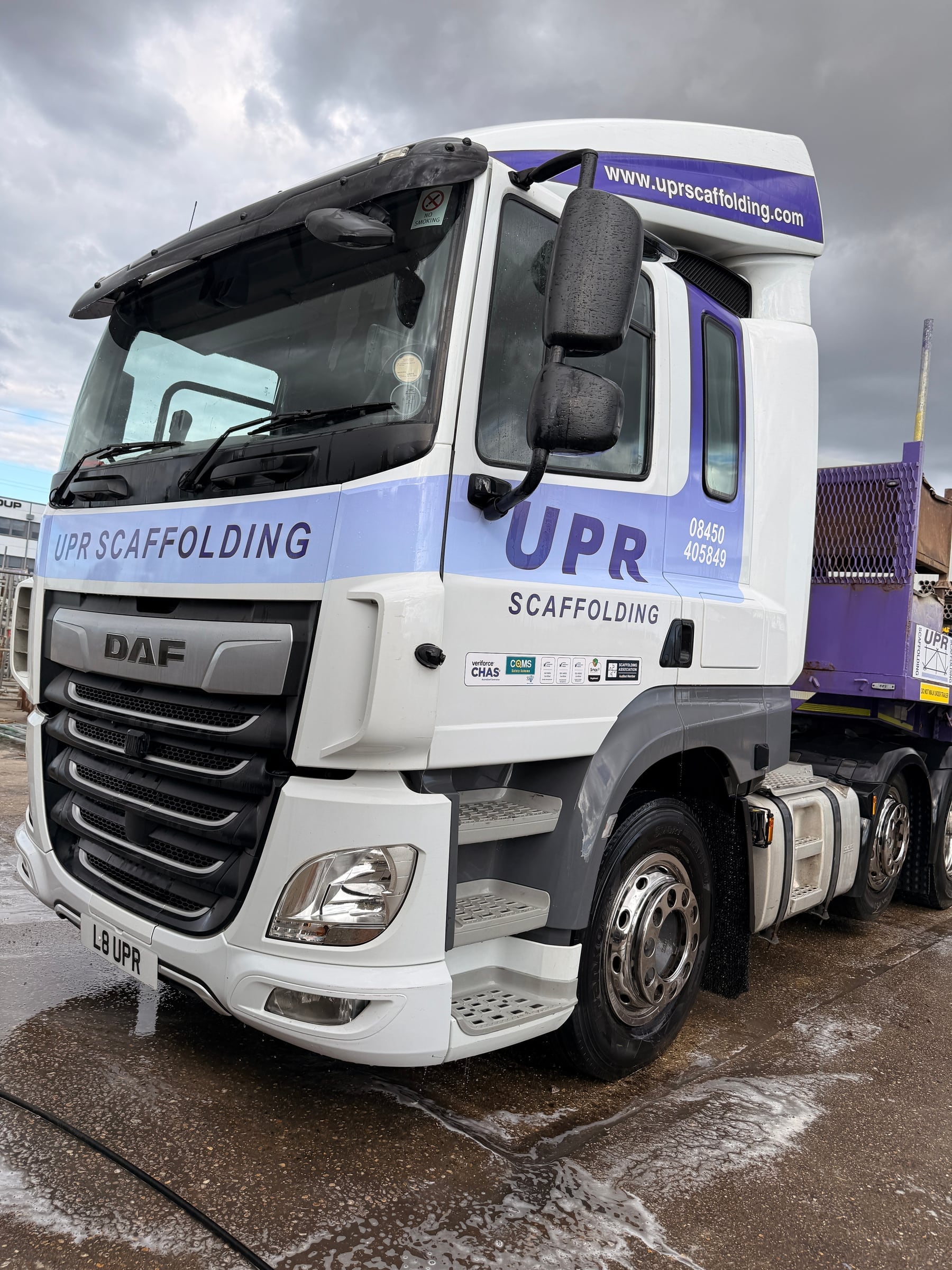 Clean commercial tractor unit following exterior washing