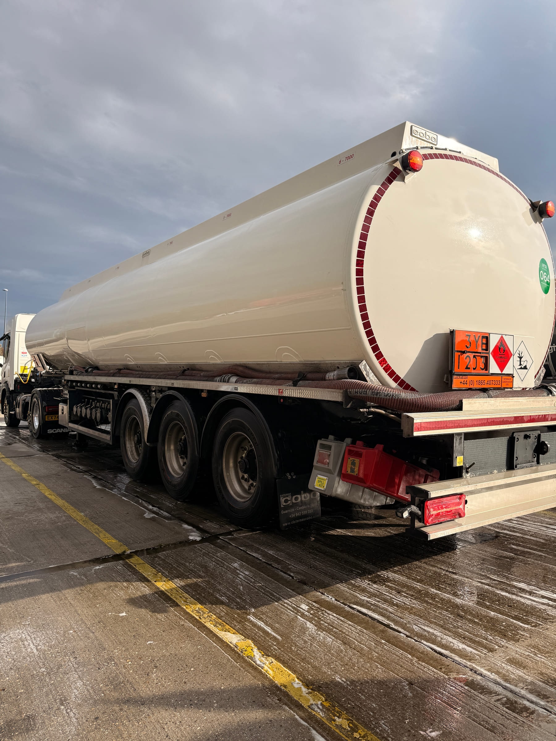 Freshly cleaned commercial tanker showing a detailed exterior finish