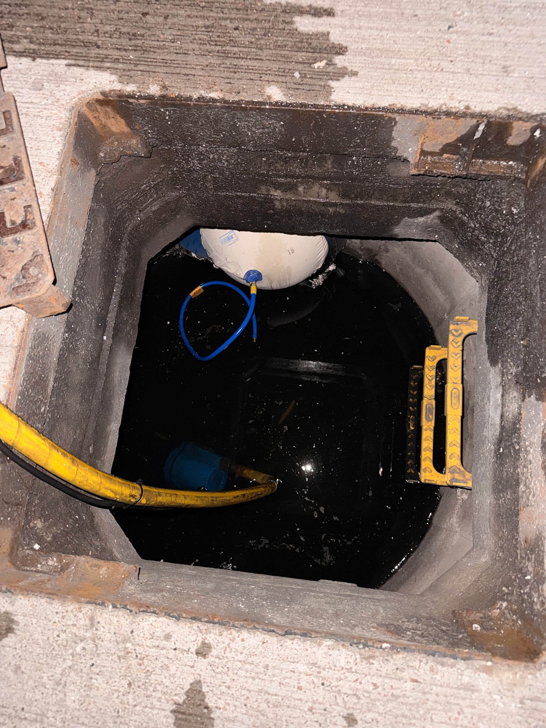 Wash-water control equipment positioned at a drain