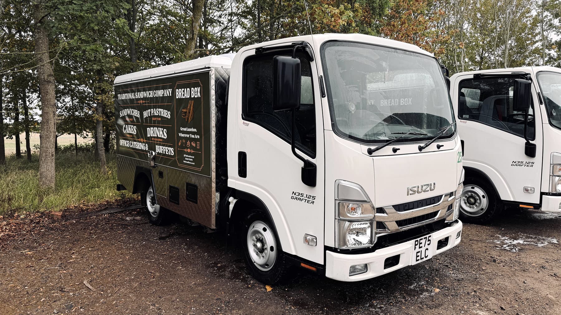 Commercial catering vehicle after an on-site exterior wash