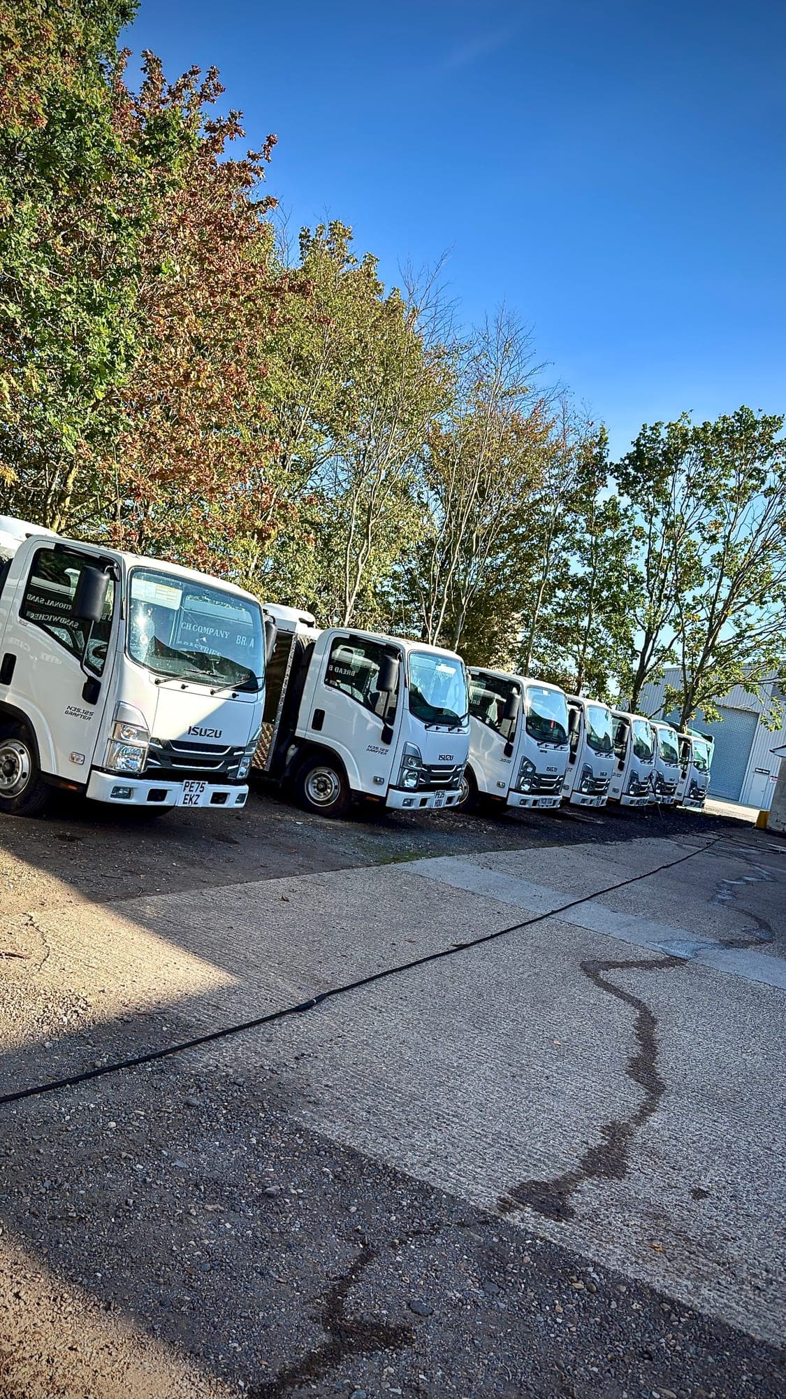 Commercial delivery vehicle cleaned during a regular fleet-washing visit